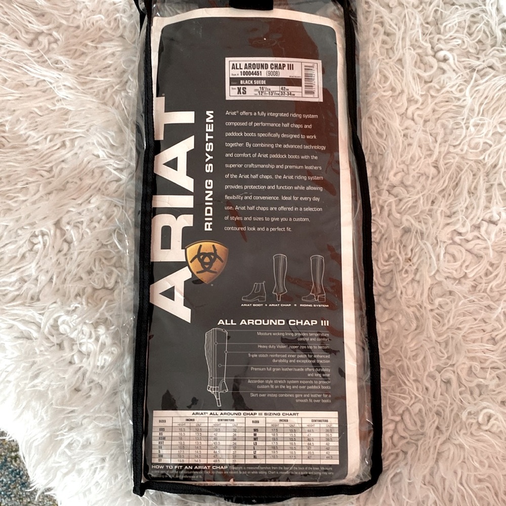 Ariat Suede Half Chaps - size XS - new